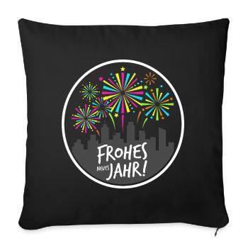 Frohes Neues Jahr 2026 Lustiges Silvester Geschenk - Sofakissenbezug 45 x 45 cm - Schwarz - Vorne