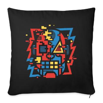 Face de bug abstraite - Housse de coussin décorative 45 x 45 cm - noir - Devant