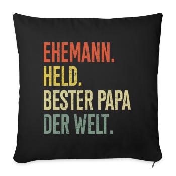 Bester Papa der Welt Gradient - Sofakissenbezug 45 x 45 cm - Schwarz - Vorne