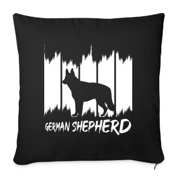 German Shepherd - Sofa pillowcase 17,3'' x 17,3'' (45 x 45 cm) - black - Front