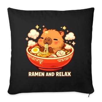 Ramen and Relax - Sofakissenbezug 45 x 45 cm - Schwarz - Vorne