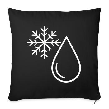Neige et Goutte Minimaliste - Housse de coussin décorative 45 x 45 cm - noir - Devant