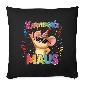 Karnevalsmaus Köln Karneval Rock Geschenk - Sofakissenbezug 45 x 45 cm - Schwarz - Vorne