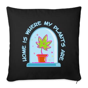 Home is where my plants are - Sofakissenbezug 45 x 45 cm - Schwarz - Vorne