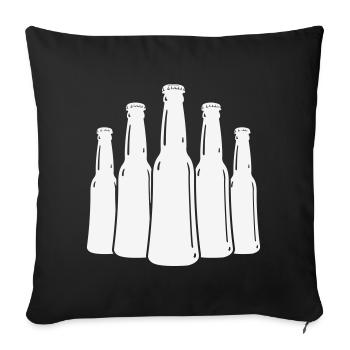 Bierflaschen Silhouette - Sofakissenbezug 45 x 45 cm - Schwarz - Vorne