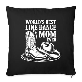 Maman LineDance avec des bottes de cowboy - Housse de coussin décorative 45 x 45 cm - noir - Devant