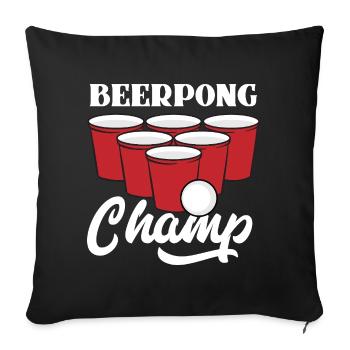 BeerPong Champion Motiv - Sofakissenbezug 45 x 45 cm - Schwarz - Vorne