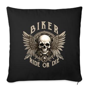 biker - Sofa pillowcase 17,3'' x 17,3'' (45 x 45 cm) - black - Front