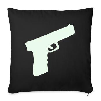 Pistole Waffe - Sofakissenbezug 45 x 45 cm - Schwarz - Vorne