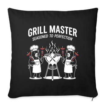 Grill Master Bear Chef Duo - Sofa pillowcase 17,3'' x 17,3'' (45 x 45 cm) - black - Front