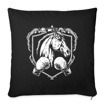 Boxe hippique MMA - Housse de coussin décorative 45 x 45 cm - noir - Devant