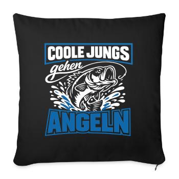 Cool Guys Go Fishing - Sofa pillowcase 17,3'' x 17,3'' (45 x 45 cm) - black - Front