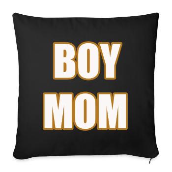 Boy Mom Proud Mother of Sons Statement Shirt - Sofakissenbezug 45 x 45 cm - Schwarz - Vorne