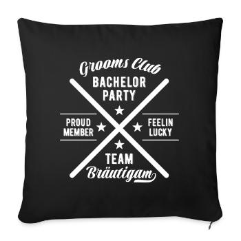 Équipe de la fête de garçon du Club des Mariés - Housse de coussin décorative 45 x 45 cm - noir - Devant