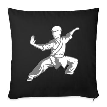 Kung Fu Fighter Martial Arts Action Pose Attack - Sofa pillowcase 17,3'' x 17,3'' (45 x 45 cm) - black - Front