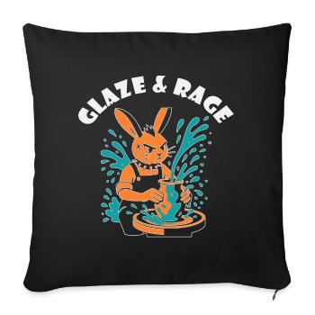 Glaze & Rage - Punk Bunny - Sofa pillowcase 17,3'' x 17,3'' (45 x 45 cm) - black - Front