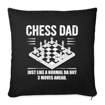 Schach: Das beste Design für Papa und Opa - Sofakissenbezug 45 x 45 cm - Schwarz - Vorne
