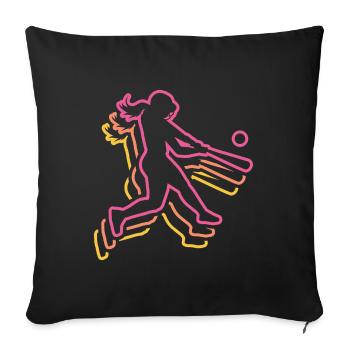 Joueuses féminines de softball - Housse de coussin décorative 45 x 45 cm - noir - Devant