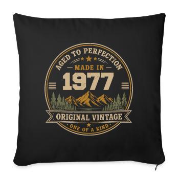 1977 Retro 1977 Vintage 1977 Gift 1977 - Sofa pillowcase 17,3'' x 17,3'' (45 x 45 cm) - black - Front