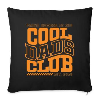 Club des papas cool - Cadeau de la fête des pères 2026 - Housse de coussin décorative 45 x 45 cm - noir - Devant
