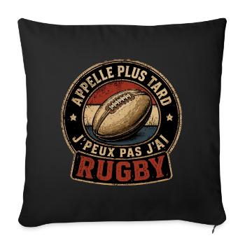 Appelle Plus Tard Rugby - Housse de coussin décorative 45 x 45 cm - noir - Devant