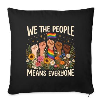 Mois de la fierté LGBTQ - Nous, le peuple, c’est tout le monde - Housse de coussin décorative 45 x 45 cm - noir - Devant
