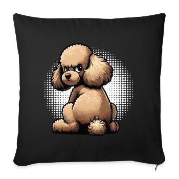 Caniche Caniche Propriétaire Caniche Amoureux Caniche Chien - Housse de coussin décorative 45 x 45 cm - noir - Devant
