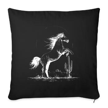 Desert Stallion Circle - Sofa pillowcase 17,3'' x 17,3'' (45 x 45 cm) - black - Front