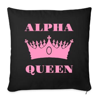 ALPHA QUEEN - POWER GIRL WOMAN POWERBOTTOM - Sofakissenbezug 45 x 45 cm - Schwarz - Vorne