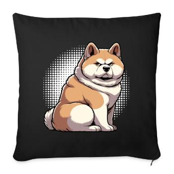 Akita Akita propriétaire Akitas Akita amoureux Akitafan - Housse de coussin décorative 45 x 45 cm - noir - Devant