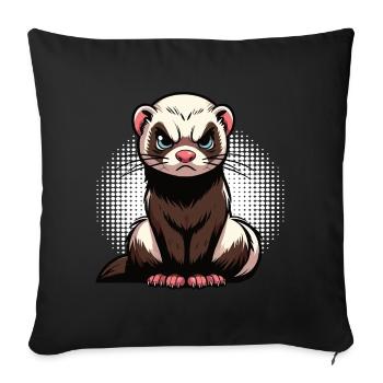 ferret ferret holder ferret owner - Sofa pillowcase 17,3'' x 17,3'' (45 x 45 cm) - black - Front
