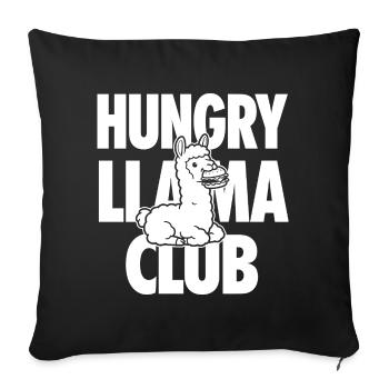 Club Hungry Lama avec burger - Housse de coussin décorative 45 x 45 cm - noir - Devant