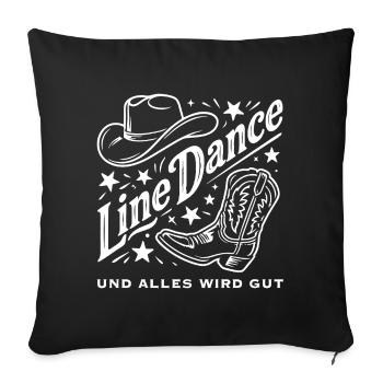 Line Dance Cowboy Flair - Sofakissenbezug 45 x 45 cm - Schwarz - Vorne