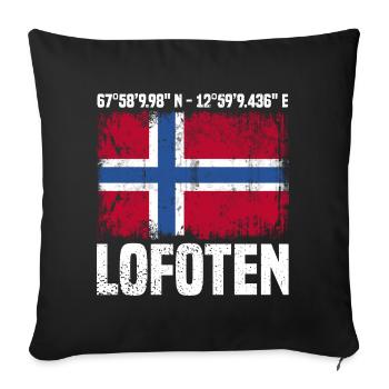 Lofoten Coordinates - Sofa pillowcase 17,3'' x 17,3'' (45 x 45 cm) - black - Front