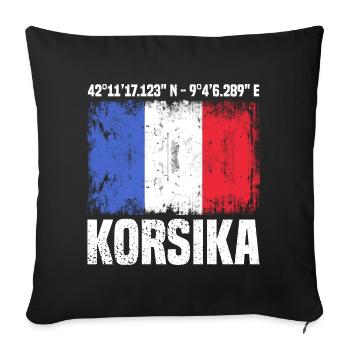 Korsika Reise - Sofakissenbezug 45 x 45 cm - Schwarz - Vorne
