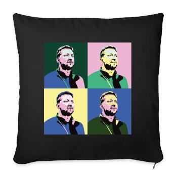 Selenskyj Pop-Art - Sofakissenbezug 45 x 45 cm - Schwarz - Vorne