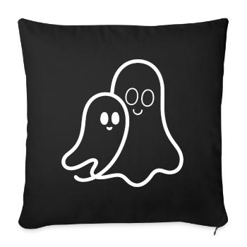 Cuddly ghost friendship - Sofa pillowcase 17,3'' x 17,3'' (45 x 45 cm) - black - Front