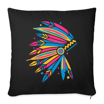 Chieftain's Headdress - Sofa pillowcase 17,3'' x 17,3'' (45 x 45 cm) - black - Front