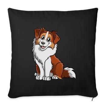 Australian Shepherd Red Habs - Sofakissenbezug 45 x 45 cm - Schwarz - Vorne