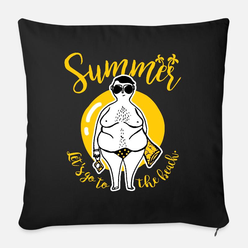 Sommer - Sofakissenbezug 45 x 45 cm - Schwarz