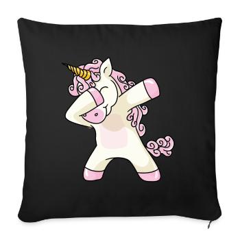 Tamponnant licorne licorne - Housse de coussin décorative 45 x 45 cm - noir - Devant