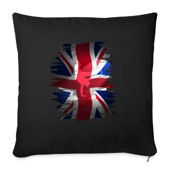 Union Jack skater Uk flag England London brexit - Sofa pillowcase 17,3'' x 17,3'' (45 x 45 cm) - black - Front