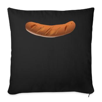 Saucisses, saucisses grillées - Housse de coussin décorative 45 x 45 cm - noir - Devant