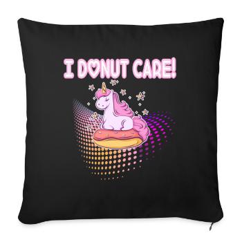 Je Donut licorne soins Donut - Housse de coussin décorative 45 x 45 cm - noir - Devant