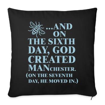 GOD CREATED MANCHESTER - Sofa pillowcase 17,3'' x 17,3'' (45 x 45 cm) - black - Front