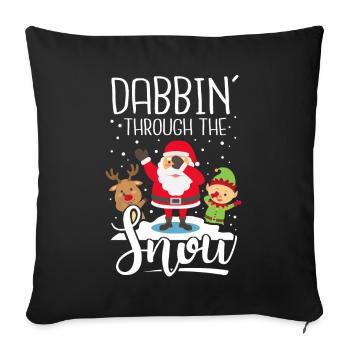 Dab Weihnachtsmann Rudolph Rentier Elf Geschenk - Sofakissenbezug 45 x 45 cm - Schwarz - Vorne