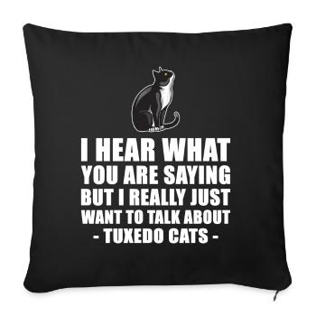 Smoking Cat cadeau Fun - Housse de coussin décorative 45 x 45 cm - noir - Devant