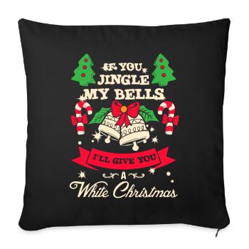 Weihnachten Geschenk Jingle Bells White Christmas - Sofakissenbezug 45 x 45 cm - Schwarz - Vorne