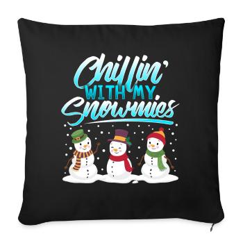 Snowman chill winter Christmas gift - Sofa pillowcase 17,3'' x 17,3'' (45 x 45 cm) - black - Front