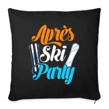 Ski Party Apres - Housse de coussin décorative 45 x 45 cm - noir - Devant
